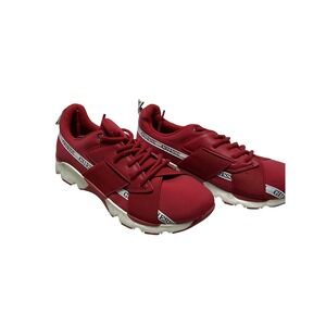 GUESS Logo Strap Shoes Womens Size 6 Red Athletic Chunky Sneakers Casual Lace Up